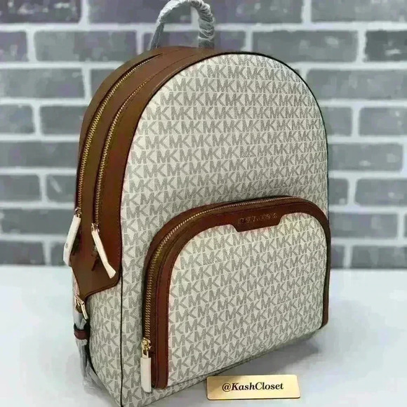 Michael Kors Backpack Jaycee Large Pocket book Backpack MK Signature Vanilla main image 9